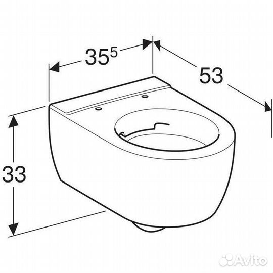 204060000 iCon Унитаз подвесной без ободка, Rimfre