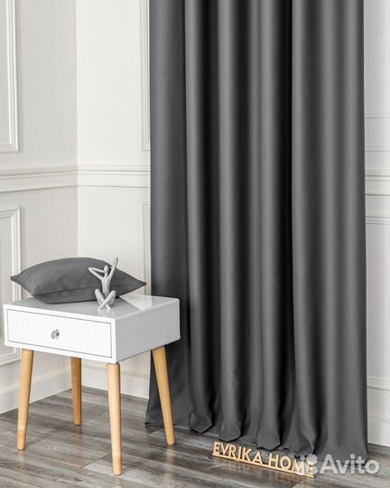 Шторы блэкаут Марсель Темно-серый