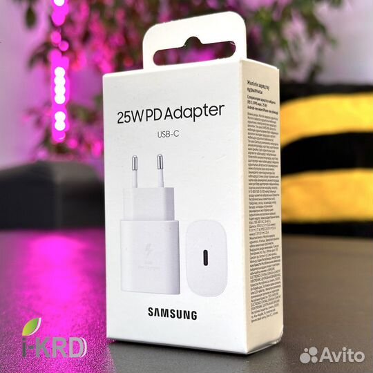 Зарядка USB-C Samsung 25W Белая (Новый, оригинал)