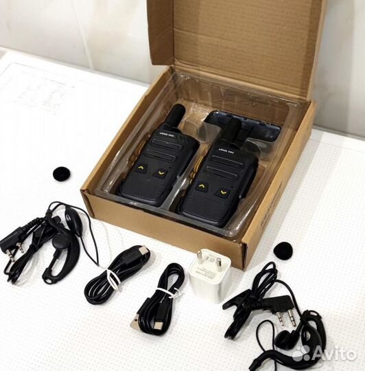 Легкая рация с наушником, комплект 2 штуки