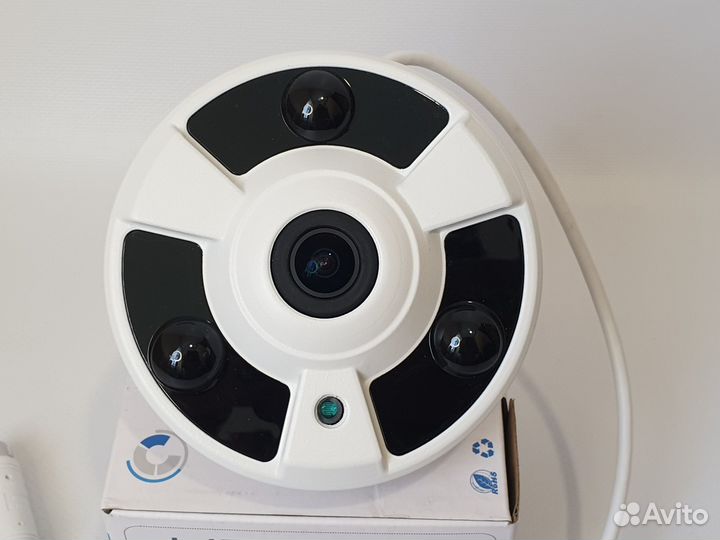 Камера IP панорамная fisheye 5 Мп PoE с микрофоном