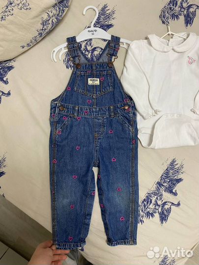 Комбинезон oshkosh и боди next для девочки 80-86