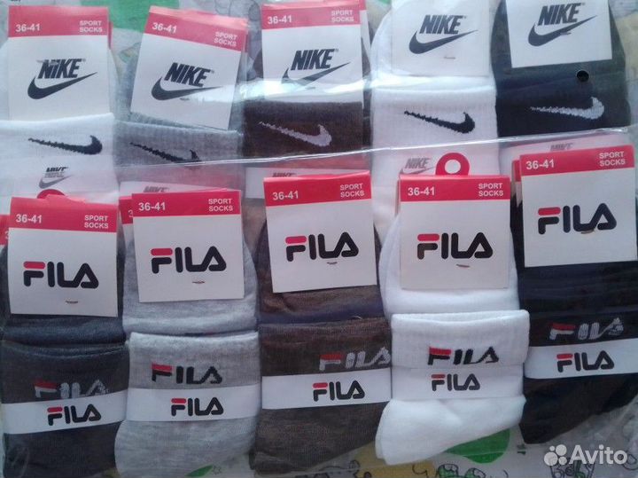 Носки женские Puma, Adidas, Nike, Fila, Reebok