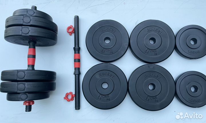 Гантели 27кг(2 по 13,5кг) новые разборные