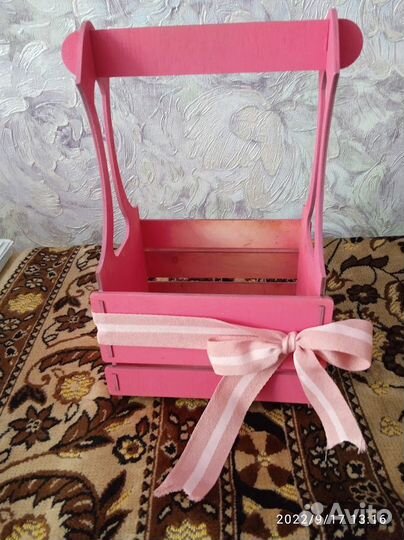 Кашпо флористическое, розовое