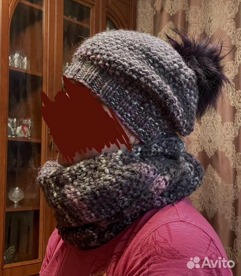 Шапка+бактус+снуд