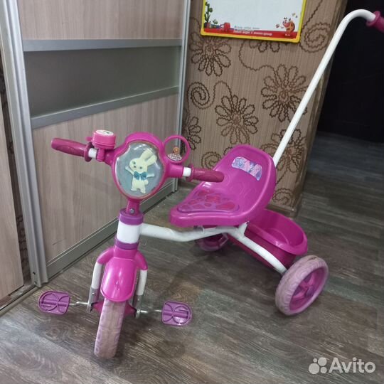 Детский 3х колесный велосипед с ручкой