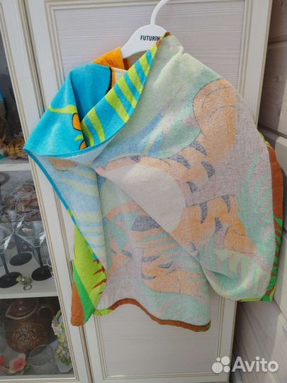 Детское полотенце пончо махровое Тигр