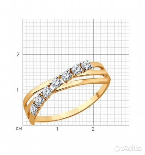 Золотое кольцо женское 585 бу