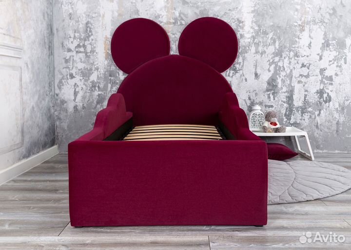 Кровать детская 80х160 Микки бордо