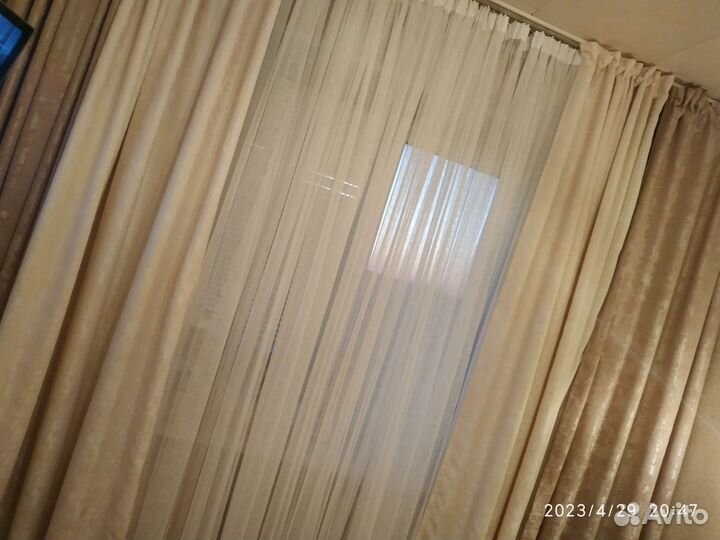 Шторы 2.7/1.5-2 шт.) + тюль сетка 10 м)