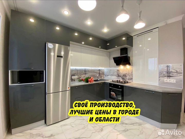 Угловая кухня на заказ. Производство