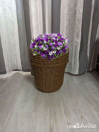 Кашпо из искусственного ротанга, полиротанга