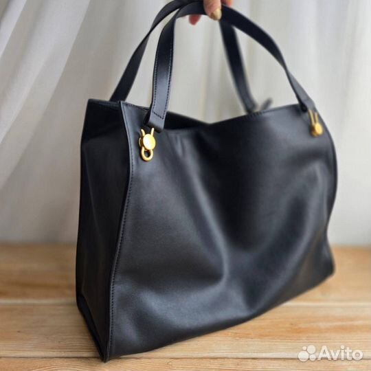 Сумка с ручками The Row мягкая кожа чёрная