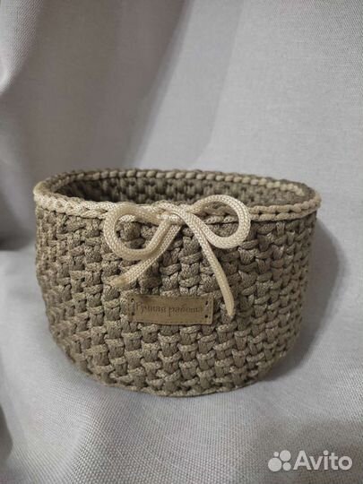 Вязаные корзинки ручной работы