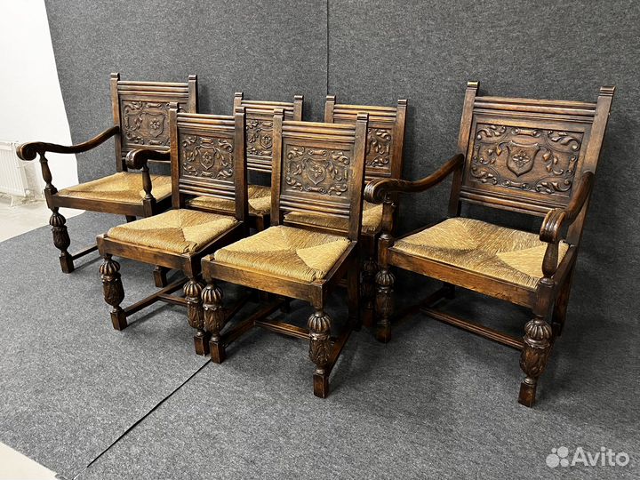 Старинный гарнитур из 2-х кресел и 4-х стульев