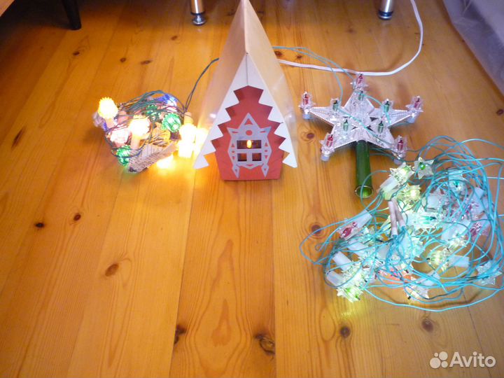 Комплект елочных гирлянд СССР с переключателем дом