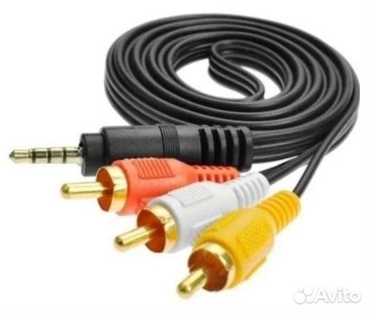Кабель 3.5 Jack 4 pin - 3 RCA 1.5 метра