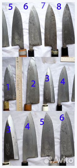 Япония Ковка Клеймо Кухонные старинные ножи