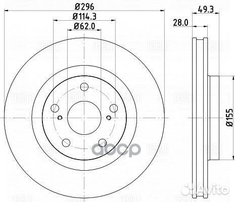 Диск тормозной перед toyota RAV 4 IV (A4 )