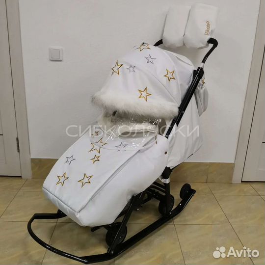 Коляска санки Pikate limited edition NEW White