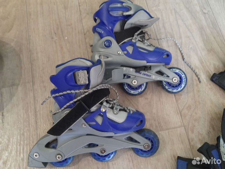 Роликовые коньки детские раздвижные с защитой всей