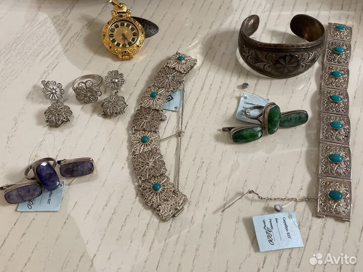 Серебряные украшения с натуральными камнями