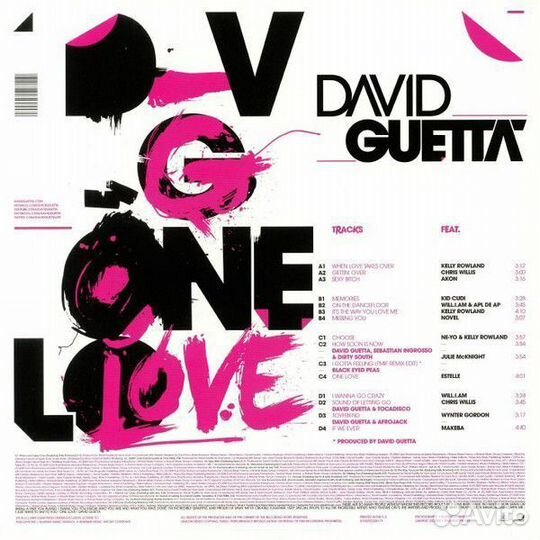 Виниловая пластинка David Guetta One Love