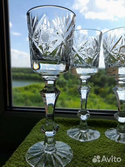 Хрустальные фужеры-рюмки гхз