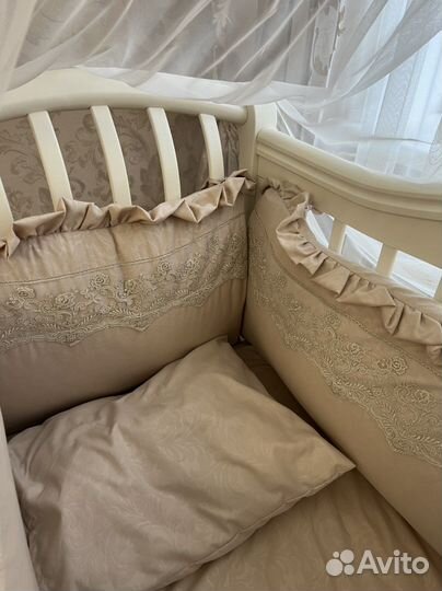 Кровать детская с балдахином,бортиками,матрасом