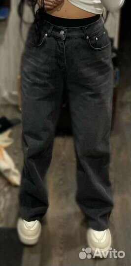 Джинсы широкие утепленные