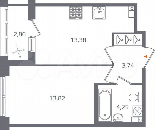 1-к. квартира, 36,6 м², 2/10 эт.