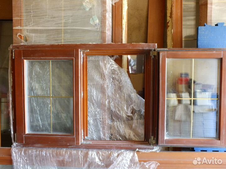 Окно цельнодеревянное 2х створчатое, 115х85,5см