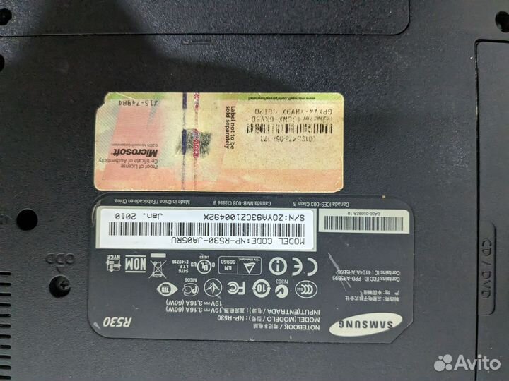 Ноутбук Samsung R530 черный