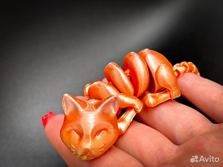 Подвижный кот, игрушка на шарнирах, 3d печать