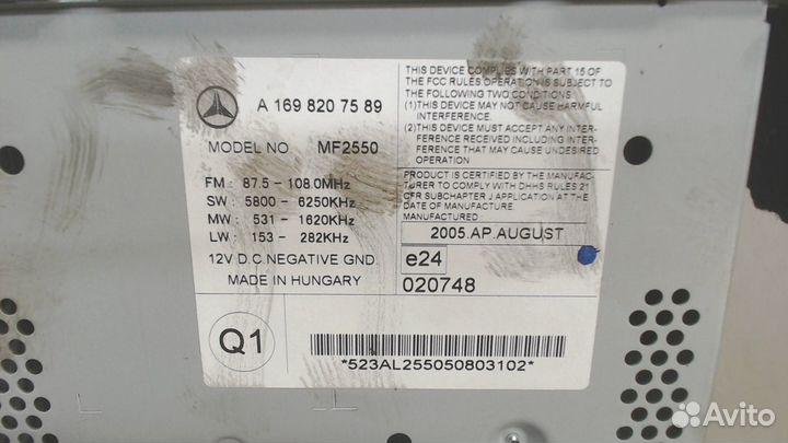 Магнитола Mercedes A W169, 2006