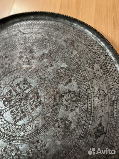 Поднос старинный медный