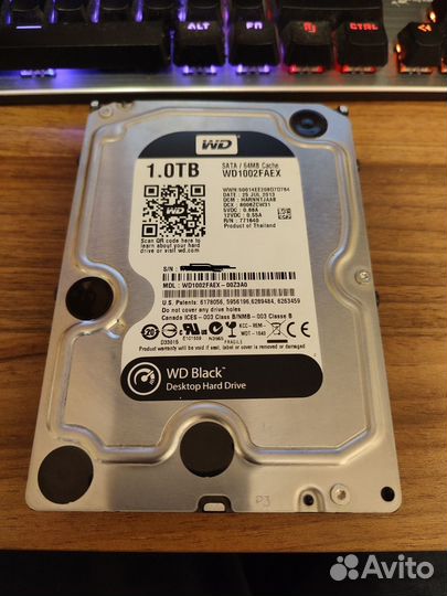 Жесткий диск HDD WD Black 1 TB SATA WD1002faex