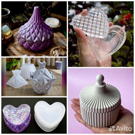 Силиконовые формы Шкатулки и Кашпо для гипса