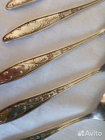 Чайные ложки мельхиор СССР Пламя Кольчугино