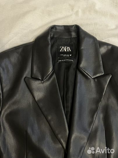 Кожаный пиджак zara