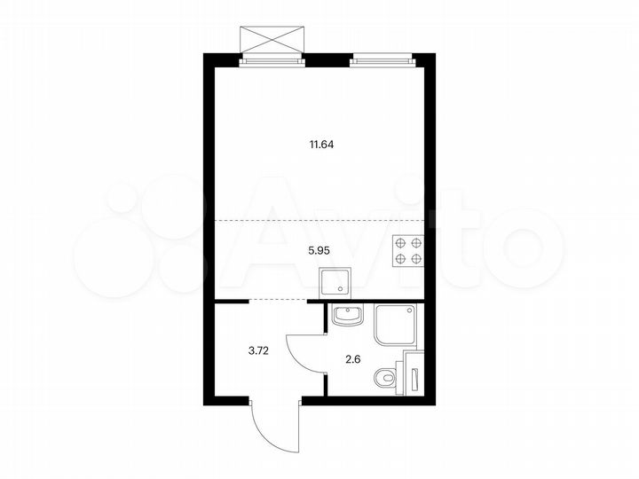 Квартира-студия, 23,9 м², 32/33 эт.