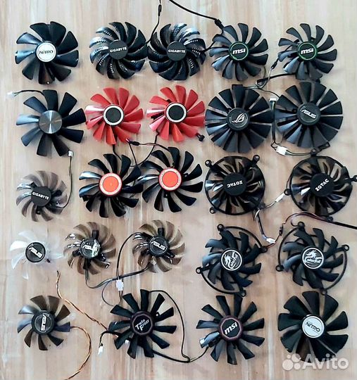Вентиляторы кулеры для видеокарт-разные