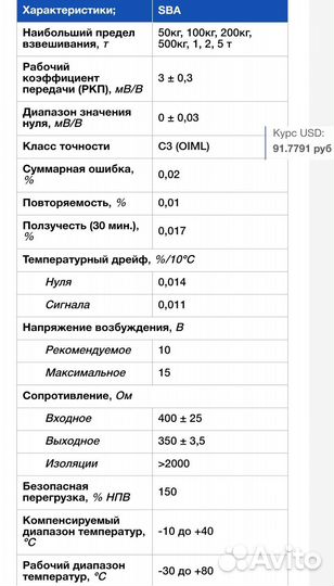 Тензодатчик SBA-500