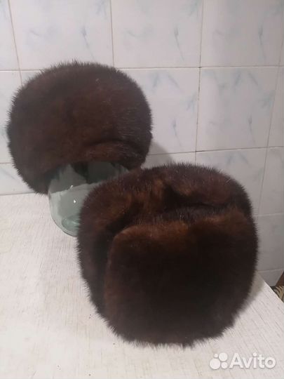 Шапка женская и мужская из норки бу
