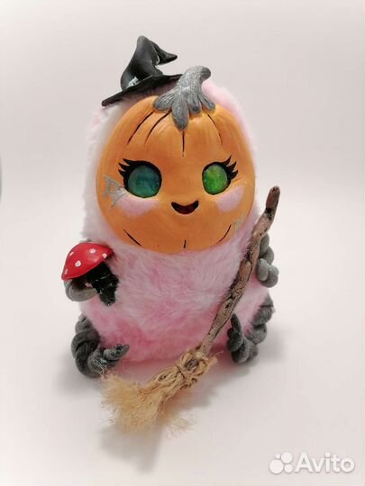 Тыковка - ведьмочка игрушка в смешанной технике