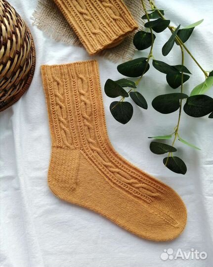 Носки шерстяные вязаные