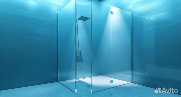 Стеклянное ограждение для душа