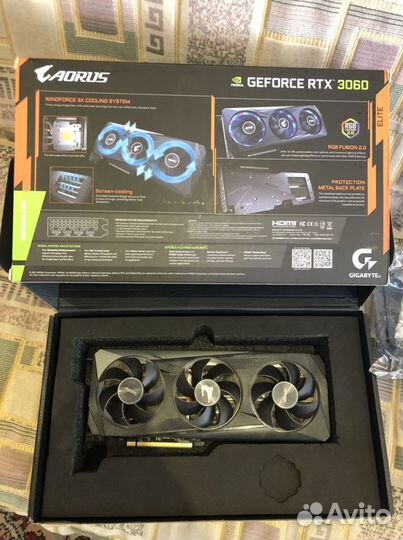 Видеокарта Gigabyte aorus RTX 3060 не LHR 1 rev