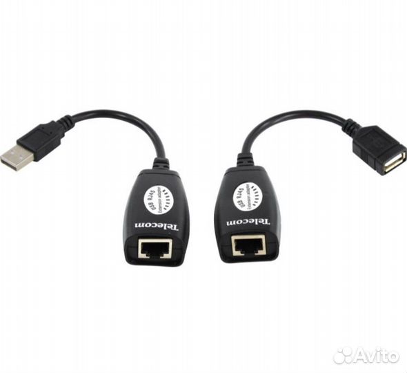 Удлинитель USB 2.0 (M) - LAN RJ-45